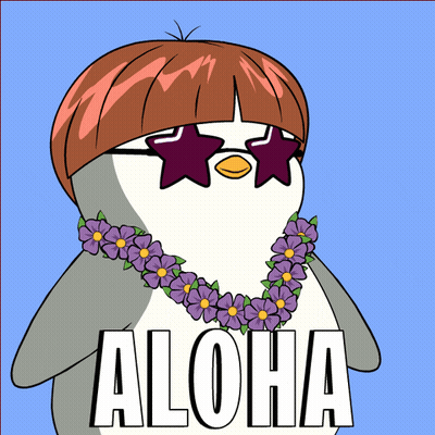 Penguin Wearing Sunglasses And Lei GIF