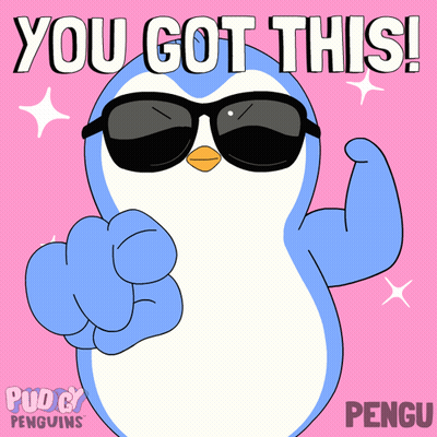 Penguin Wearing Sunglasses Pointing You Got This GIF