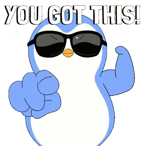 Penguin Wearing Sunglasses Saying You Got This Sticker