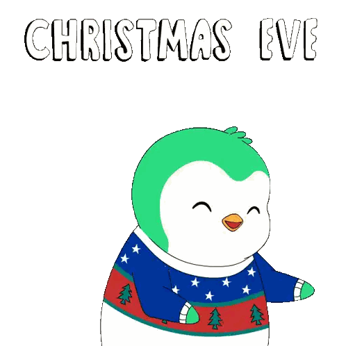 Penguin Wearing Sweater Christmas Eve Sticker