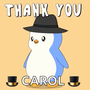 Penguin Wearing Top Hat Saying Thank You To Carol GIF