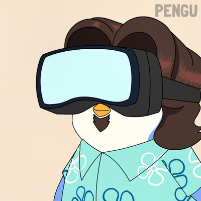 Penguin Wearing VR Headset With Pengu GIF