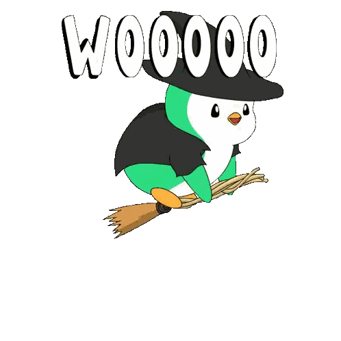 Penguin Wearing Witch Hat Sticker