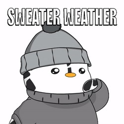 Penguin Wears Turtleneck Sweater Weather White Background GIF