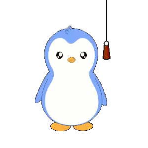 Penguin With A On Head And Hanks Sticker