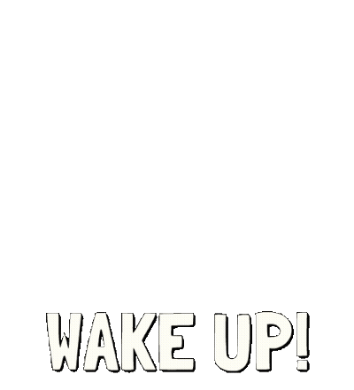 Penguin With Arms Outstretched Saying Wake Up GIF