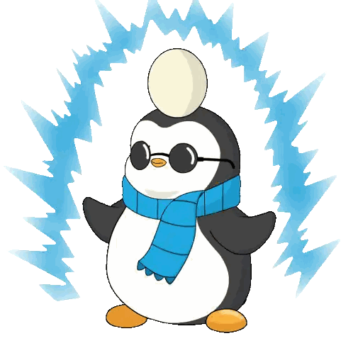 Penguin With Baby On Head Sticker