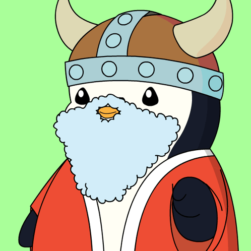 Penguin With Beard And Horned Helmet GIF