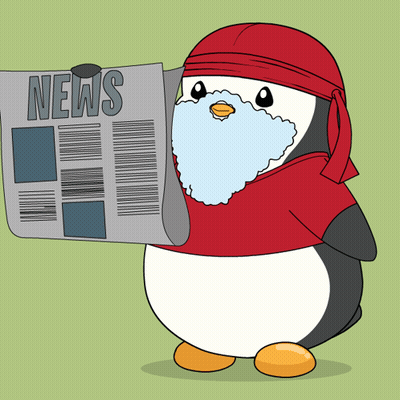 Penguin With Beard Holding News Paper GIF