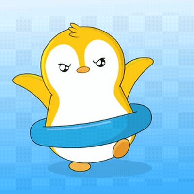 Penguin With Blue Float