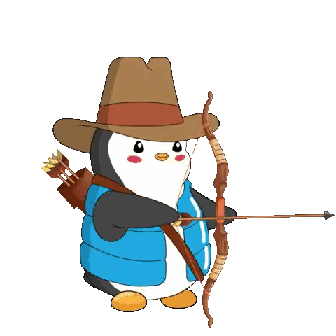 Penguin With Bow And Arrow Sticker