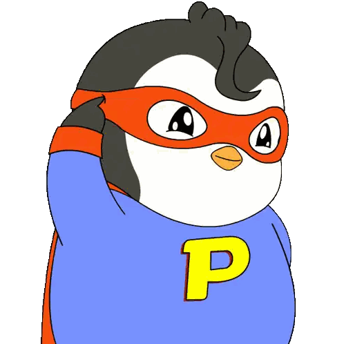 Penguin With Cape And Mask P Sticker