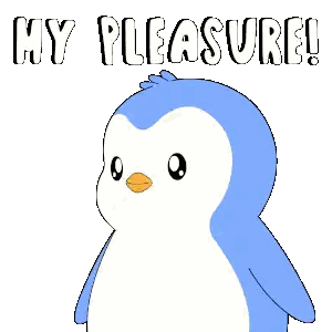 Penguin With Closed Eyes And My Pleasure Sticker