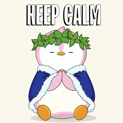 Penguin With Crown Of Leaves Saying Keep Calm GIF