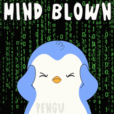 Penguin With Eyes Closed And Mind Blown GIF