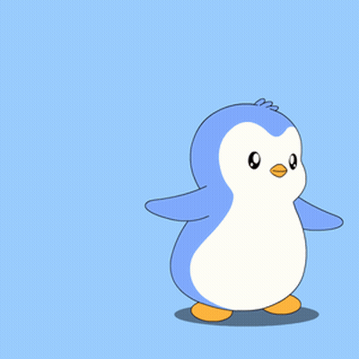 Penguin With Football On Head GIF