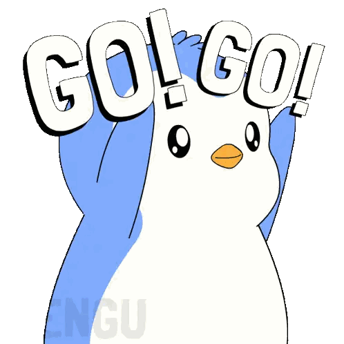 Penguin With Go Sign Sticker