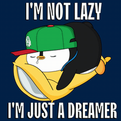 Penguin With Green Hat Sleeping on Pillow