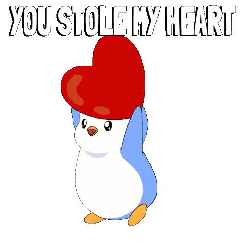 Penguin With Heart And Words You Stole My Heart Sticker