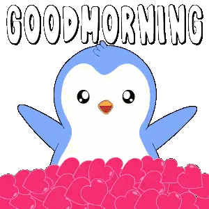 Penguin With Heart Good Morning Sticker