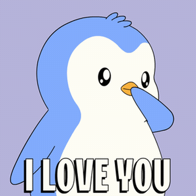 Penguin With Heart I Love You GIF