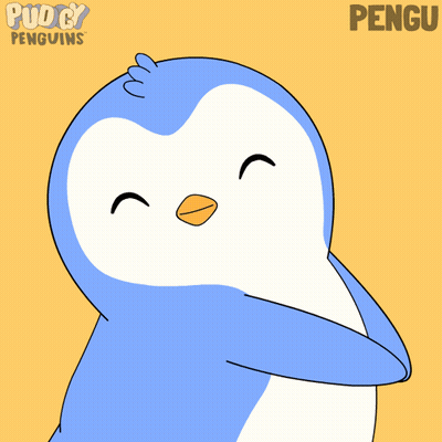 Penguin With Heart On Head Called Pengu GIF