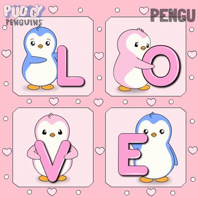 Penguin With Heart On Head Called Pengu GIF