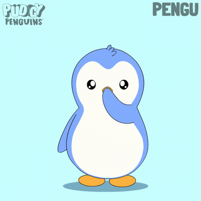 Penguin With Hearts And Name Pengu GIF