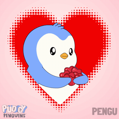 Penguin With Hearts on Eyes