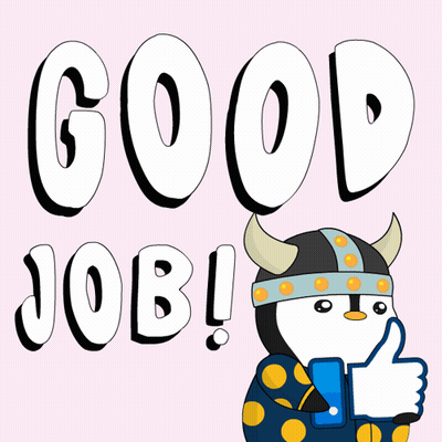 Penguin With Horned Helmet Thumbs Up Good Job GIF