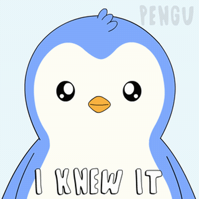 Penguin With I Knew It Text GIF