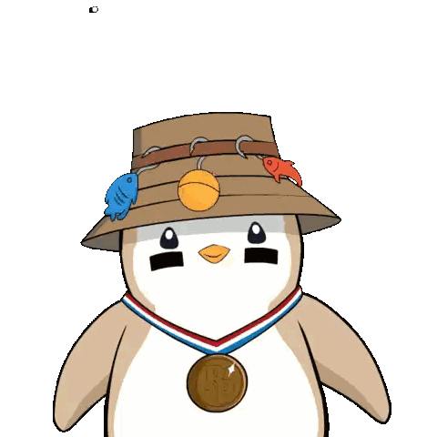 Penguin With Medal And Hat Adios Sticker