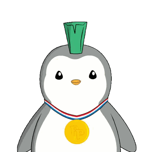 Penguin With Medal LP Sticker