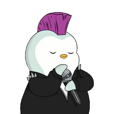 Penguin With Mohawk And Microphone Sticker