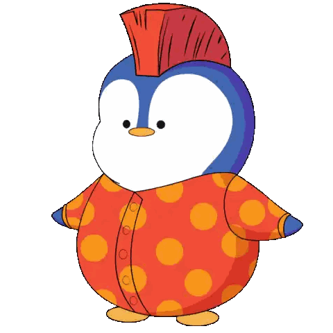 Penguin With Mohawk And Pajamas Saying Youre Best Sticker