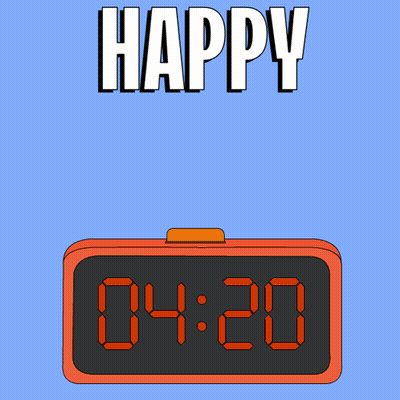 Penguin With Mohawk Behind Alarm Clock Saying Happy GIF