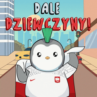 Penguin With Mohawk Saying Dale Dziewczyny GIF