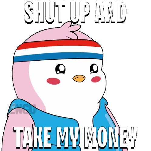 Penguin With Money Shut Up And Take My Money Sticker