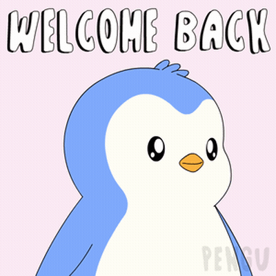 Penguin With Outstretched Arms Welcome Back GIF