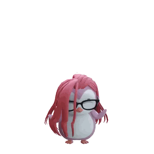 Penguin With Pink Hair Sending Hugs Sticker