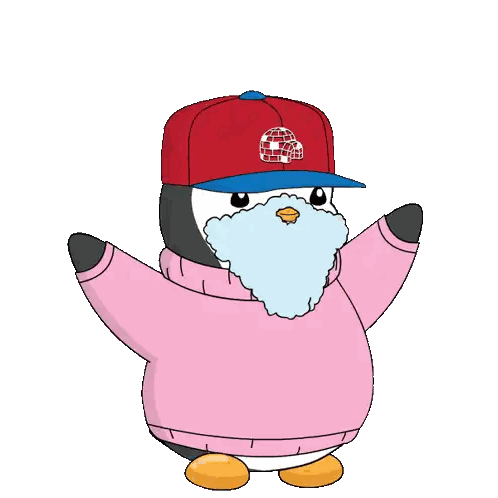 Penguin With Pink Sweater And Hat Sticker