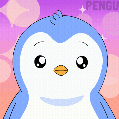 Penguin With Purple Background Saying Pengu GIF