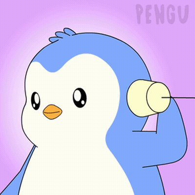 Penguin With Red Heart Eyes Holding Cup GIF