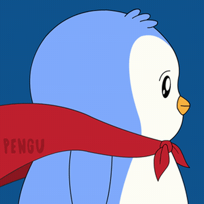 Penguin With Red Scarf Saying Pengu GIF