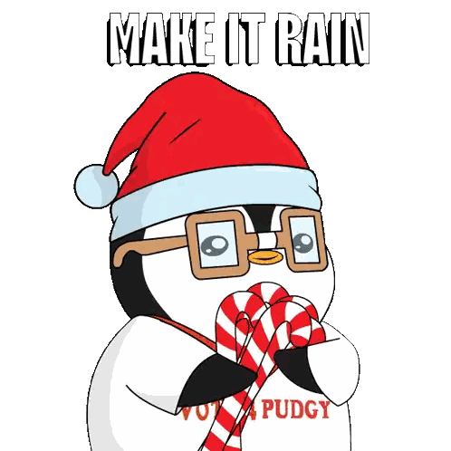 Penguin With Santa Hat And Candy Canes Sticker