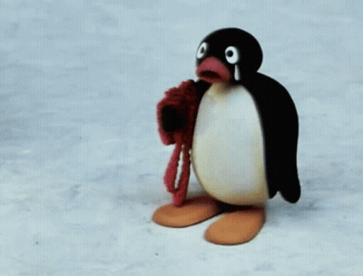 Penguin With Scarf And Tear GIF
