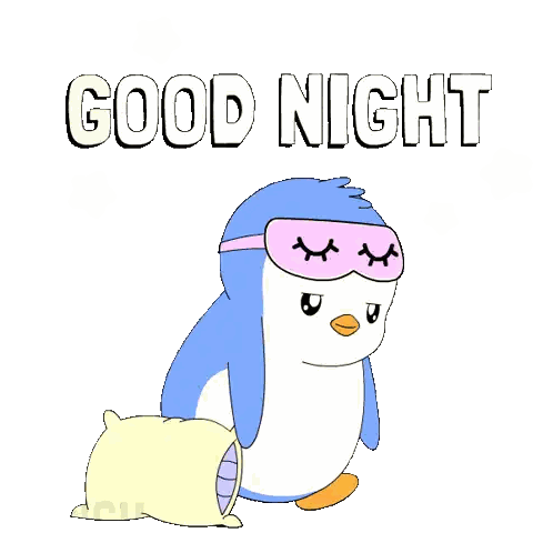 Penguin With Sleep Mask Good Night Sticker