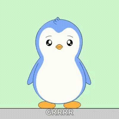 Penguin With Star On Head Screaming Grrr GIF