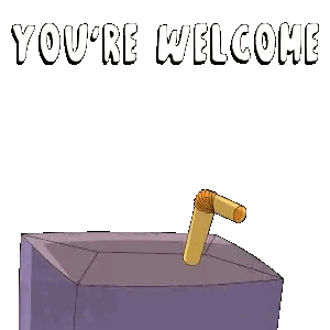 Penguin With Straw Saying Youre Welcome Sticker