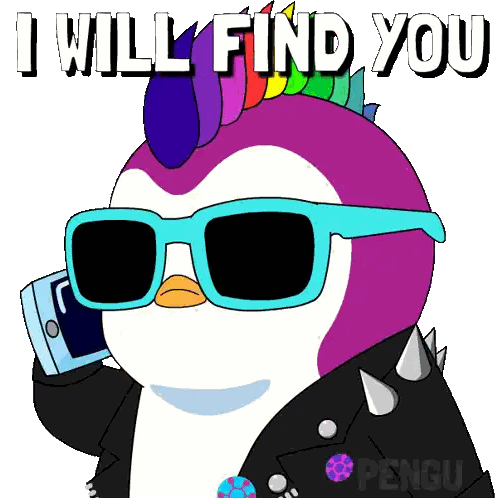 Penguin With Sunglasses And Mohawk Talking On Phone Sticker